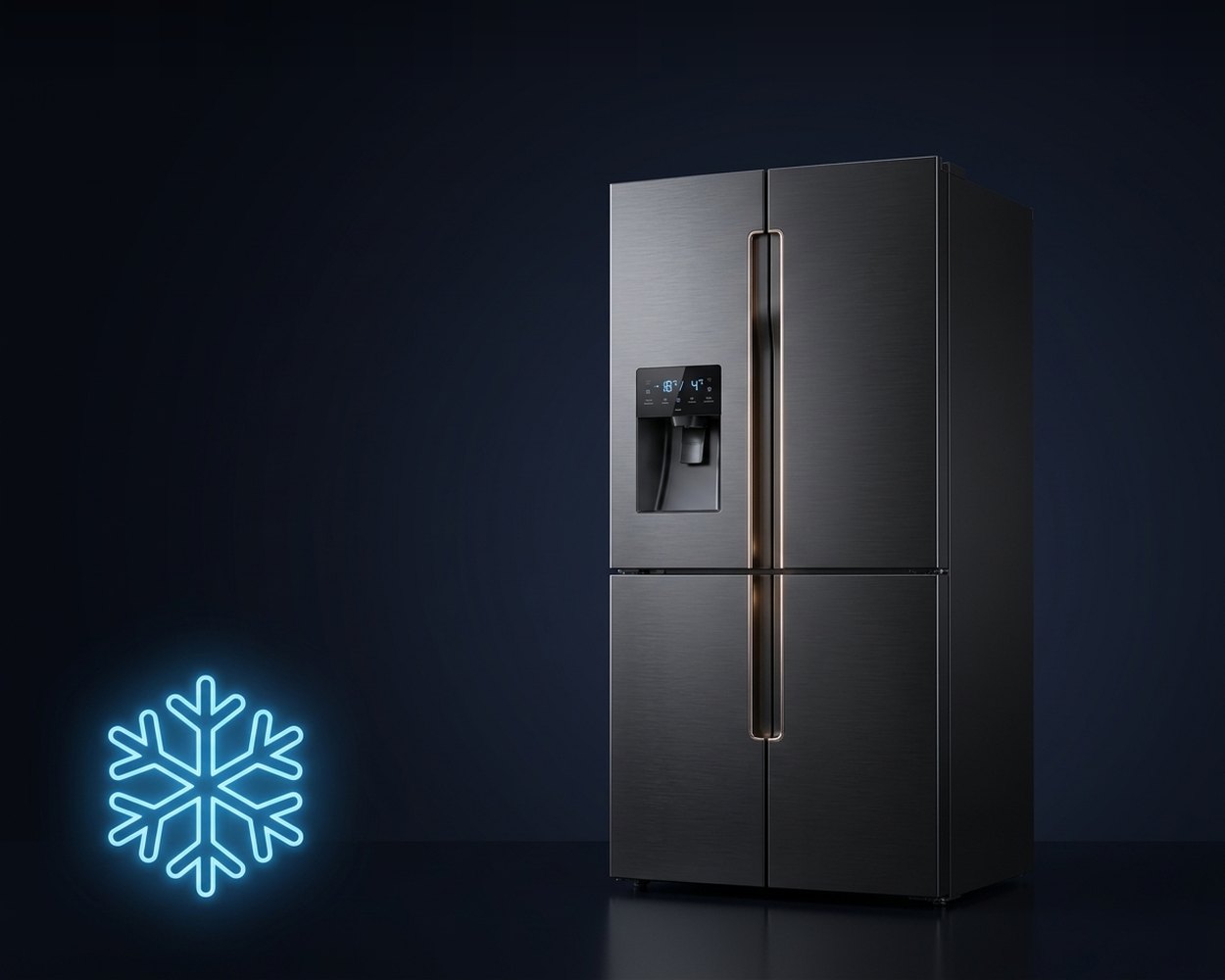 Nerobel Réfrigérateur Multi-Portes 520 L Noir Graphite