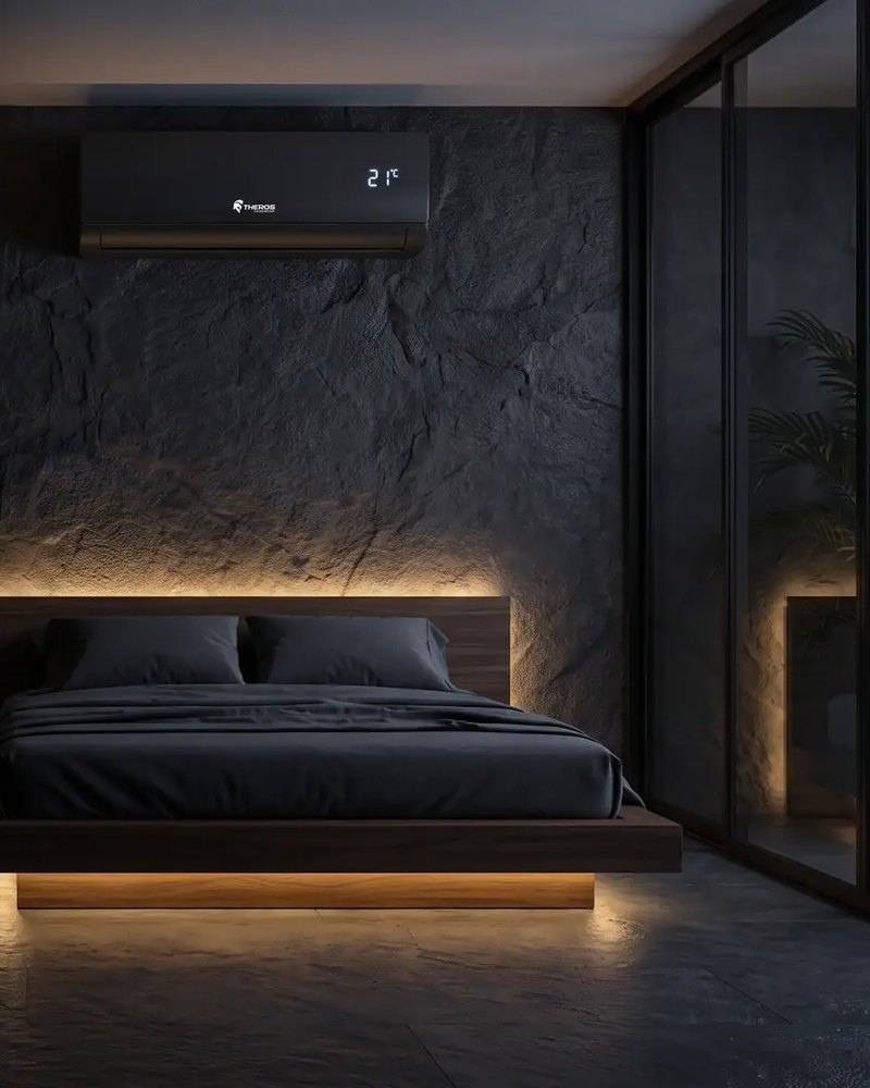 Climatiseur split mural Inverter Nerobel dans une chambre moderne